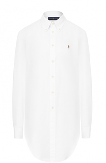Хлопковая блуза прямого кроя Polo Ralph Lauren