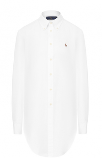 Хлопковая блуза прямого кроя Polo Ralph Lauren