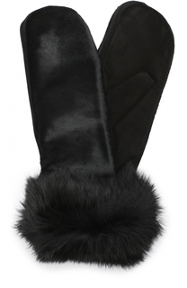 Замшевые варежки с меховой отделкой Sermoneta Gloves