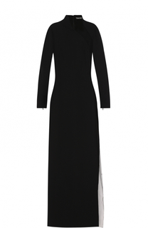 Шелковое платье-макси с полупрозрачной вставкой Tom Ford