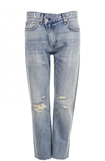 Укороченные джинсы прямого кроя с потертостями Rag&amp;Bone