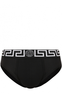 Хлопковые брифы с широкой резинкой Versace