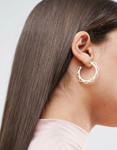 Серьги-кольца из шариковой цепочки ASOS - Золотой