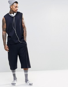 Баскетбольные шорты из фактурной ткани ASOS - Темно-синий