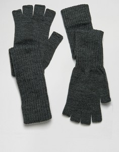Черные перчатки без пальцев с длинными манжетами ASOS - Черный
