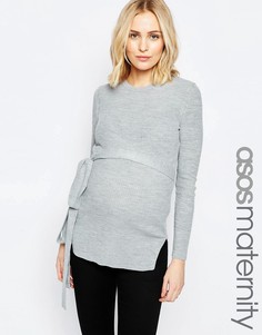Туника для беременных в рубчик ASOS Maternity - Серый