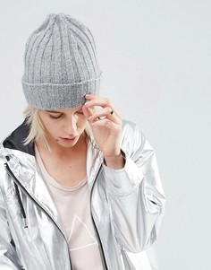 Шапка-бини из овечьей шерсти ASOS - Серый