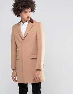 Пальто из 80% итальянской шерсти с бархатным воротником Gianni Feraud Premium - Рыжий