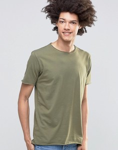 Удлиненная футболка с необработанными краями Kubban - Зеленый
