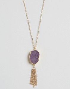 Ожерелье с фиолетовым камнем DesignB - Фиолетовый