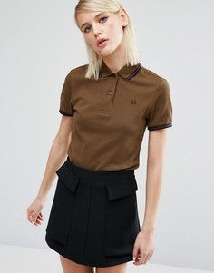 Футболка-поло с контрастным воротником Fred Perry - Зеленый