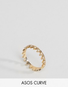 Кольцо на большой палец с треугольниками ASOS CURVE - Золотой
