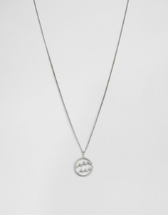 Серебряное ожерелье со знаком зодиака Водолей Fashionology - Серебряный