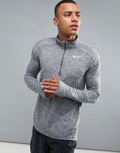 Серый свитшот с горловиной на молнии Nike Running 857820-021 - Серый