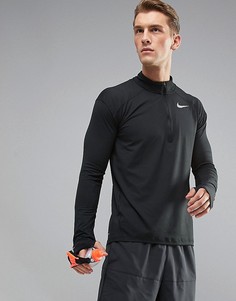 Черный свитшот с молнией до середины груди Nike Running Dri-FIT Element 857820-010 - Черный
