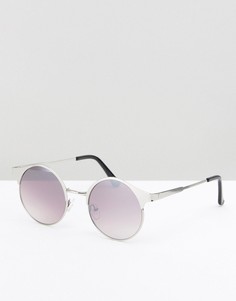 Серебристые круглые солнцезащитные очки ASOS - Серебряный