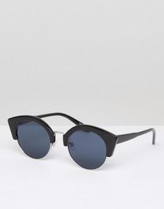 Черные круглые солнцезащитные очки Pieces - Черный