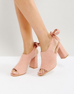 Мюли на каблуке с завязками Glamorous - Розовый