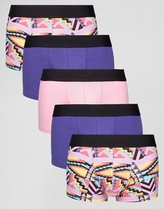 Набор из 5 трусов хипстеров с ацтекским принтом ASOS - СКИДКА - Мульти