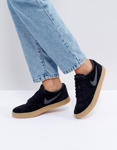 Черные замшевые кроссовки на резиновой подошве Nike SB Check Solar - Черный