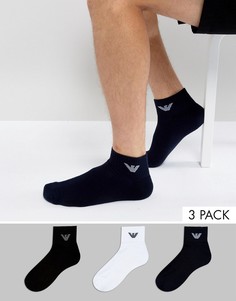 3 пары низких спортивных носков Emporio Armani - Мульти