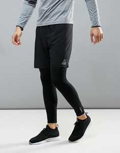 Черные беговые шорты 2-в-1 Reebok BR2055 - Черный