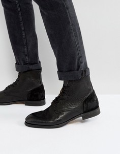 Кожаные ботинки на шнуровке Hudson London Yoakley - Черный