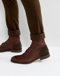 Кожаные ботинки на шнуровке Hudson London Yoakley - Коричневый