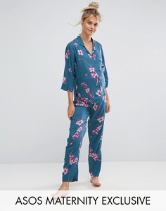 Пижамный комплект с цветочным принтом ASOS Maternity - Мульти