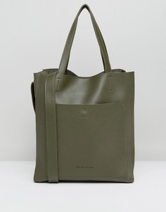 Большая сумка-тоут без подкладки оливкового цвета Claudia Canova - Зеленый