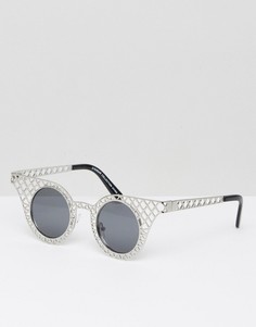 Круглые солнцезащитные очки 7X - Серебряный