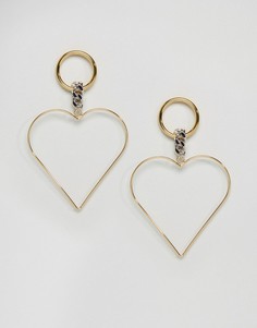 Серьги-кольца ограниченной серии с сердцем - Мульти Asos