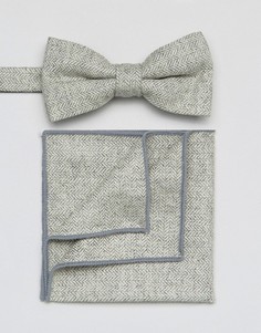Галстук-бабочка и платок для пиджака 7X - Серый