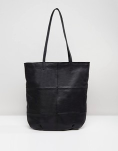 Кожаная сумка со вставками ASOS - Черный