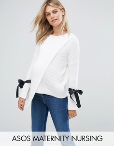 Джемпер с контрастными завязками ASOS Maternity NURSING - Белый