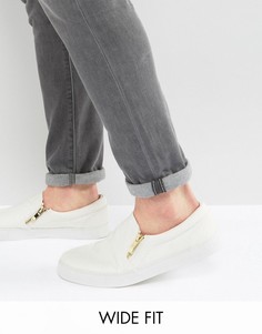 Белые кеды для широкой стопы с молниями ASOS - Белый