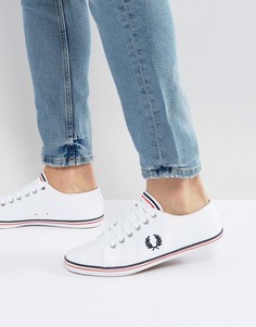 Белые саржевые кеды Fred Perry Kingston - Белый