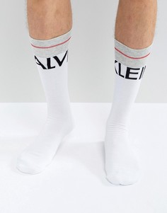 Белые носки с логотипом Calvin Klein - Белый