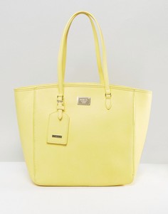 Большая желтая сумка-шоппер на молнии Marc B - Желтый