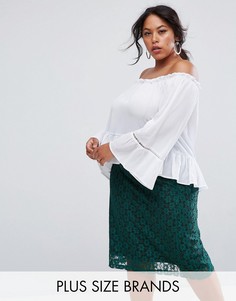 Шифоновый топ с открытыми плечами Rage Plus - Белый