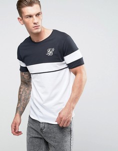 Облегающая черная футболка в стиле ретро SikSilk - Белый