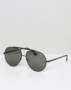 Солнцезащитные очки-авиаторы с белыми зеркальными стеклами Quay Australia - Черный