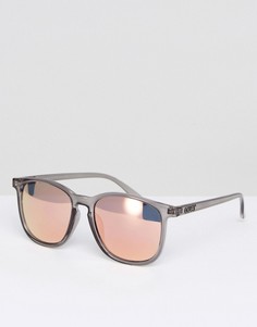 Серые квадратные солнцезащитные очки с зеркальными стеклами Quay Australia - Серый
