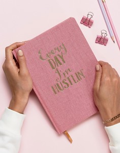 Большой блокнот с розовой тканевой обложкой и надписью Designworks - Мульти