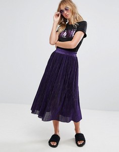 Плиссированная юбка миди Monki - Фиолетовый