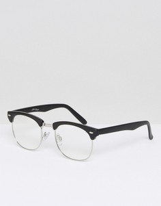 Черные очки в стиле ретро с прозрачными стеклами Jeepers Peepers - Черный