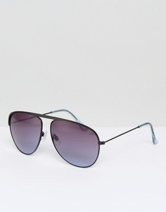 Черные солнцезащитные очки-авиаторы с синими стеклами Jeepers Peepers - Черный