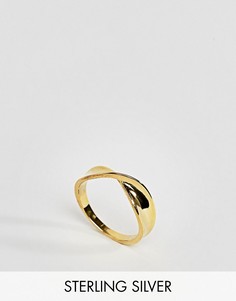 Витое кольцо из позолоченного серебра ASOS - Золотой