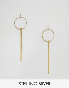 Серебряные серьги-кольца с покрытием из розового золота ASOS - Золотой