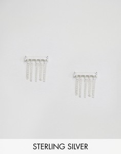 Серебряные серьги с пластинкой и цепочками ASOS - Серебряный